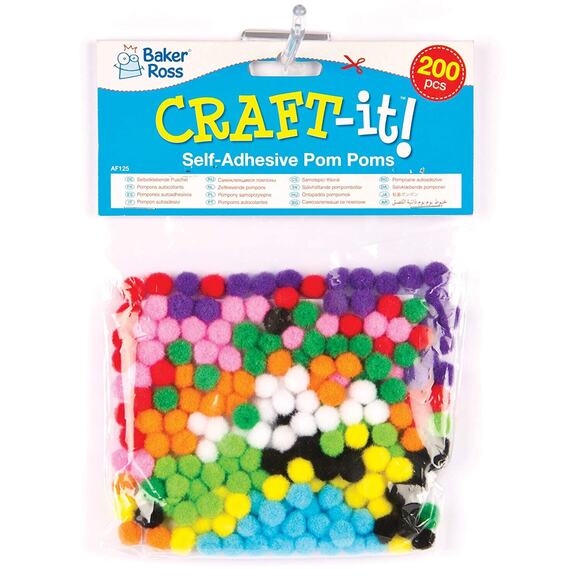 Self Adhesive Fuzzy Plush POM POMS - Pack of 200 10mm - Picture 6 of 8